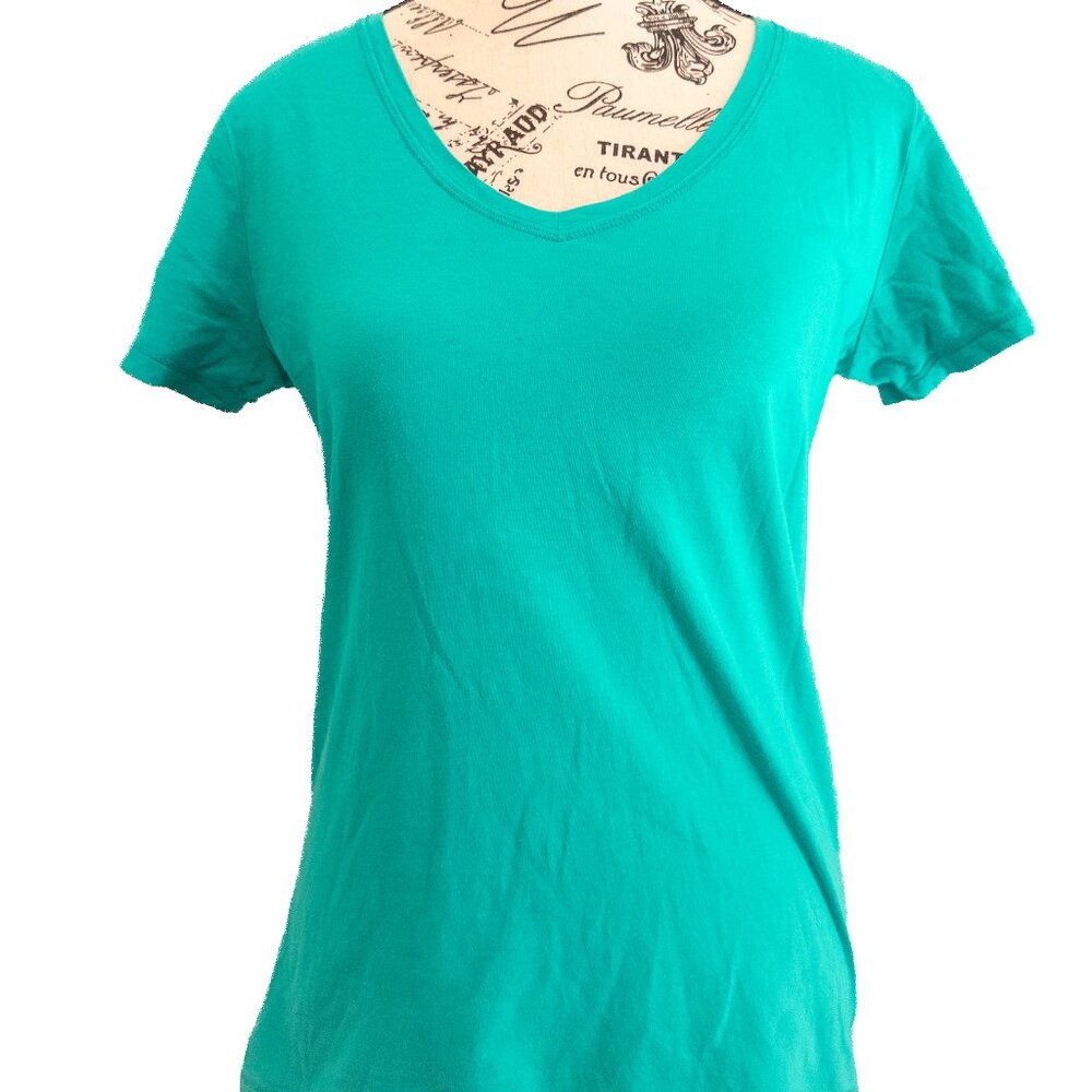 Be Yourself Women Teal Short Sleeve T-Shirt M